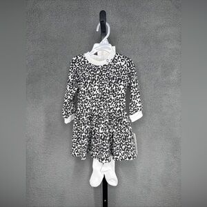 Rachel Zoe Baby Girl Dress W/ Matching Hat & Tights Outfit 6/9 Month NWT